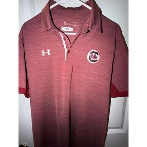 Under Armour South Carolina Gamecocks Polo Shirt Mens Large Garnet Heatgear LG